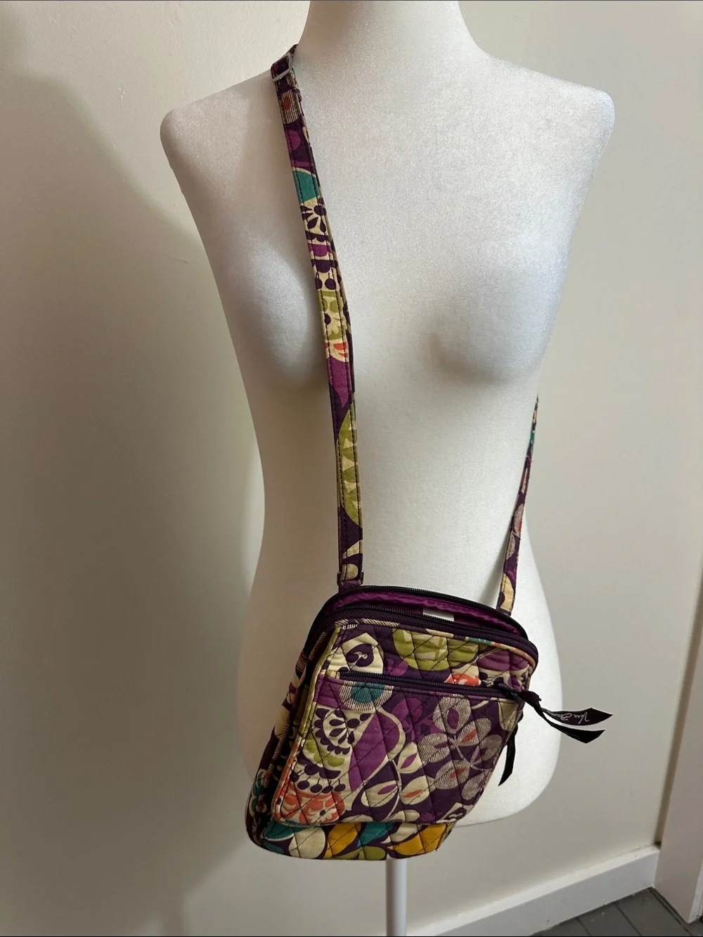 Vera Bradley Quilted Floral Crossbody in Purple Multi - Picture 1 of 2